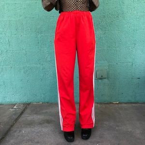 red adidas pants